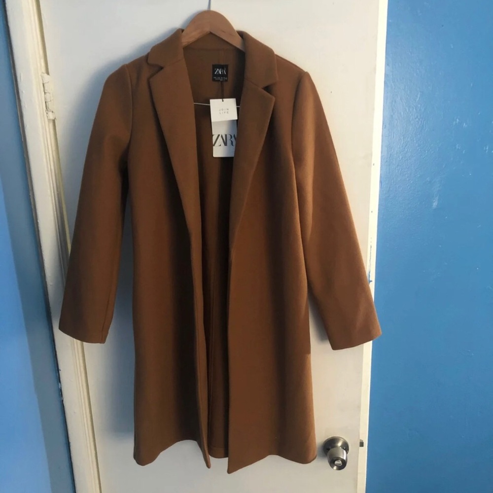 Zara camel coat with lapel